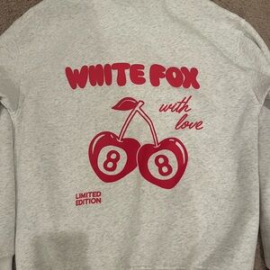 cherry white fox hoodie